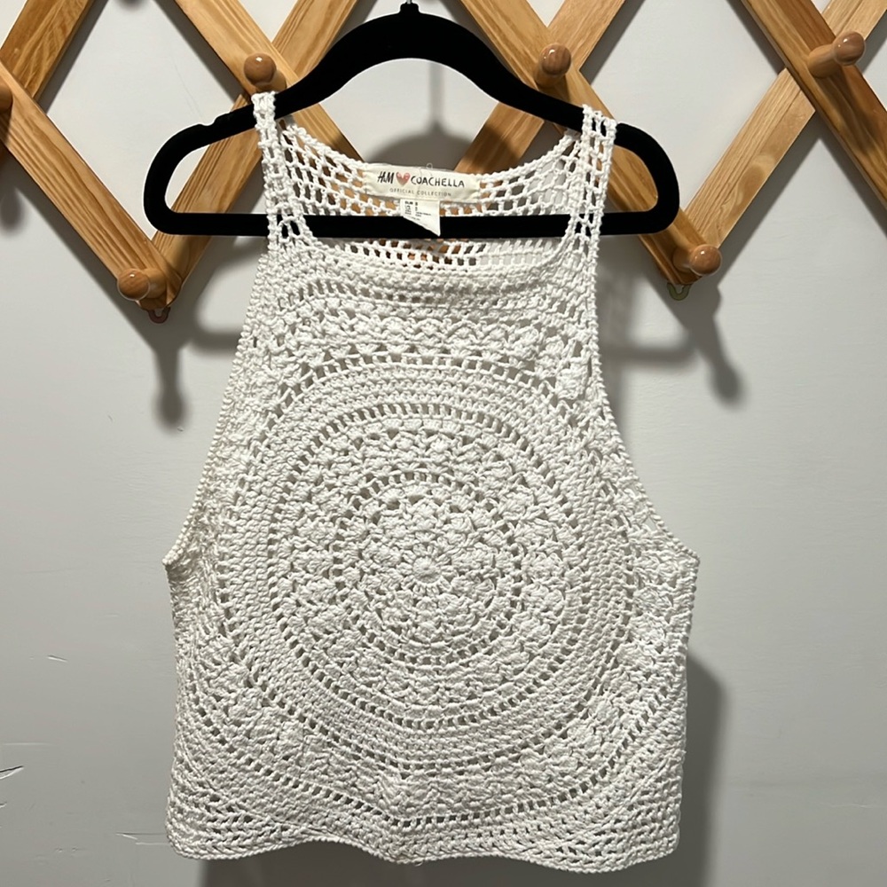 White yarn woven summer top